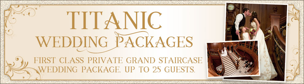 Titanic Pigeon Forge first class private Grand Staircase wedding package